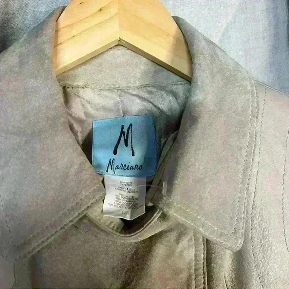 RARE Vintage Marciano Cream Leather Coat Size L - Picture 5 of 12